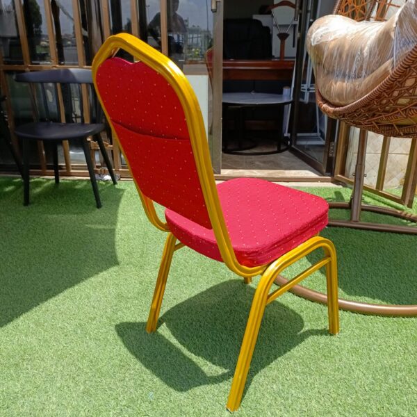 Conference Banquet Chair – Red Upholstery with Gold Frame