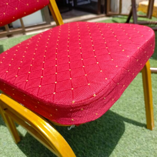 Conference Banquet Chair – Red Upholstery with Gold Frame