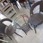 A brown bistro set