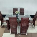 6-seater glass dining set