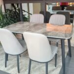 4-seater marble dining set