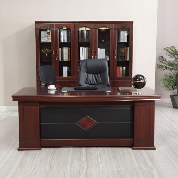 1.6m Executive Mahogany Office Desk