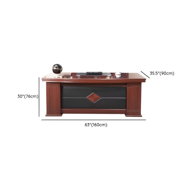 1.6m Executive Mahogany Office Desk