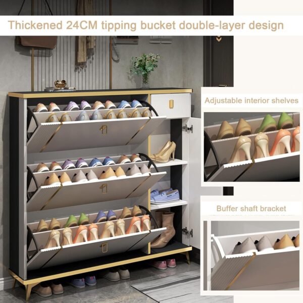 Modern Ultra Thin Shoe Rack Storage Grey Design