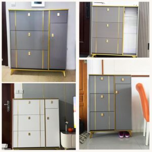 Modern Ultra Thin Shoe Rack Storage Grey Design