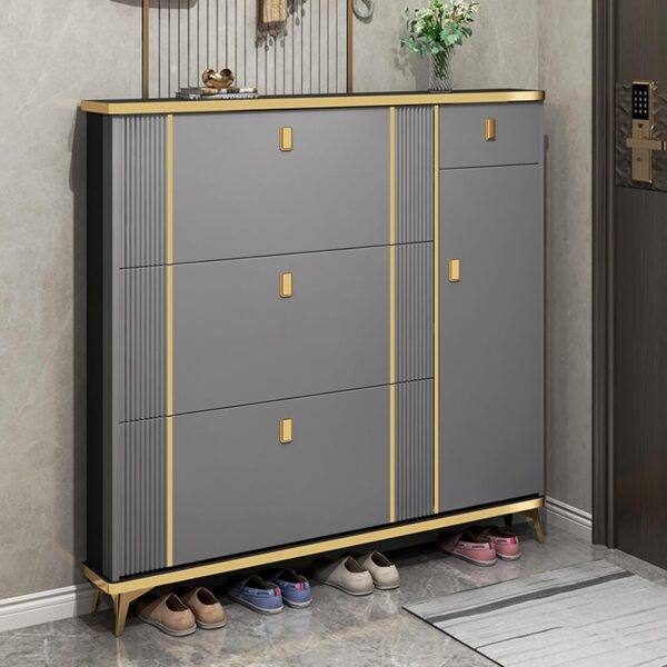 Modern Ultra Thin Shoe Rack Storage Grey Design