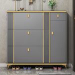 Modern Ultra Thin Shoe Rack Storage Grey Design