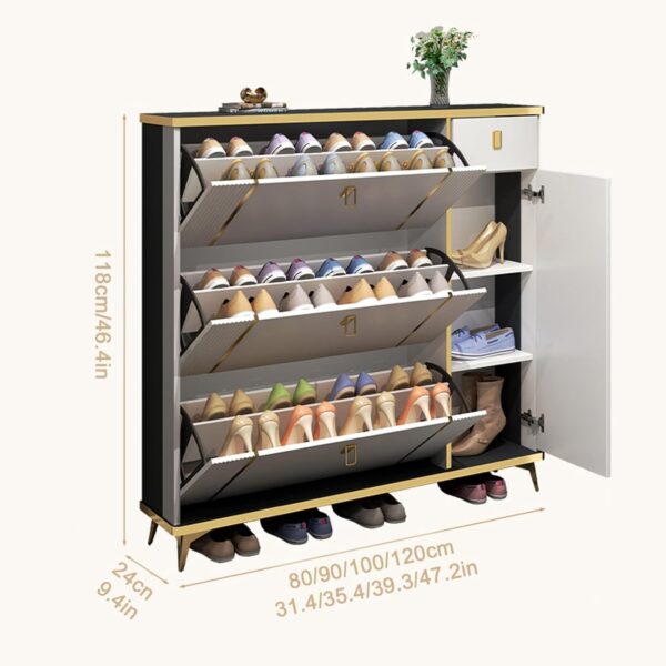 Modern Ultra Thin Shoe Rack Storage Grey Design