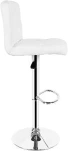 Adjustable Height Bar Stool with Backrest – Chrome Base & Footrest Detail