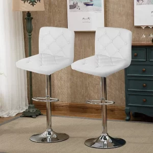 Adjustable Height Bar Stool with Backrest – side view