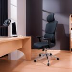 High-Back Ergonomic Office Chair With Lumbar Support in Black – Adjustable and Comfortable Executive Seating