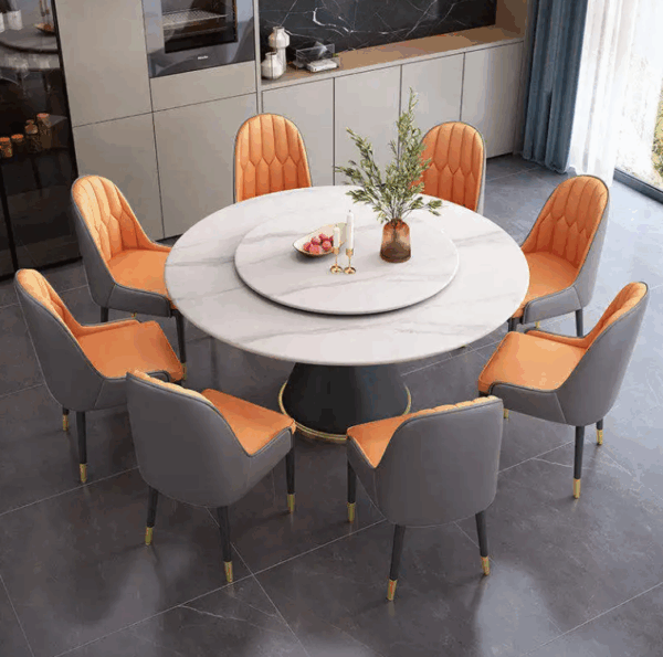 Gold-Plated Stone Marble Dining Table