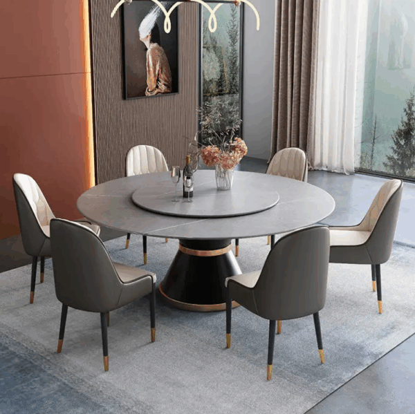 Gold-Plated Stone Marble Dining Table
