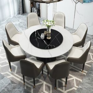 Gold-Plated Stone Marble Dining Table
