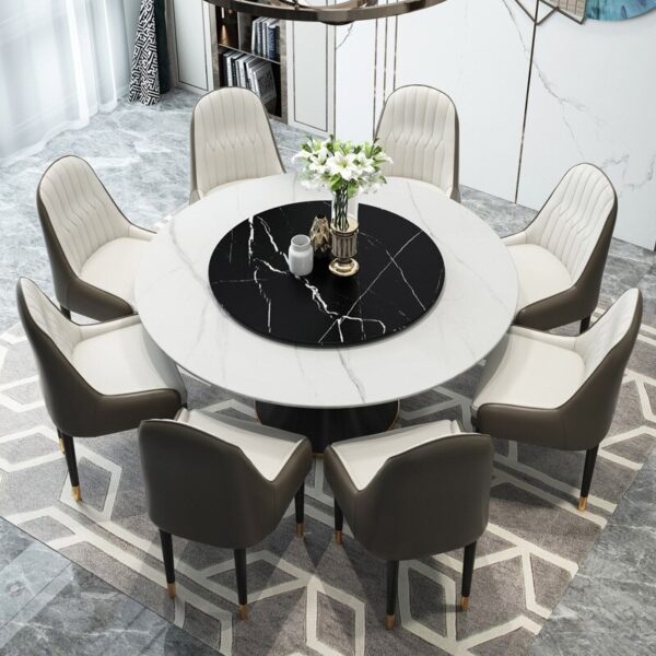 Gold-Plated Stone Marble Dining Table