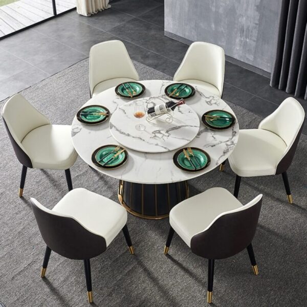 Gold-Plated Stone Marble Dining Table