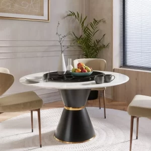 Gold-Plated Stone Marble Dining Table