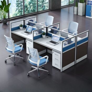 ALPHA BS98 4-Way Workstation Desk (Blue)