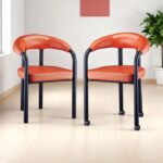 WOR45 Orange Wooden Restaurant Chair